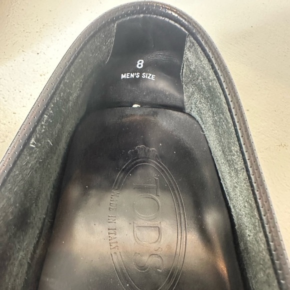 Tod’s Men’s Size 8 (Fits Men's 9.5) Black Leather Driving Loafers Made in Italy - Picture 9 of 10